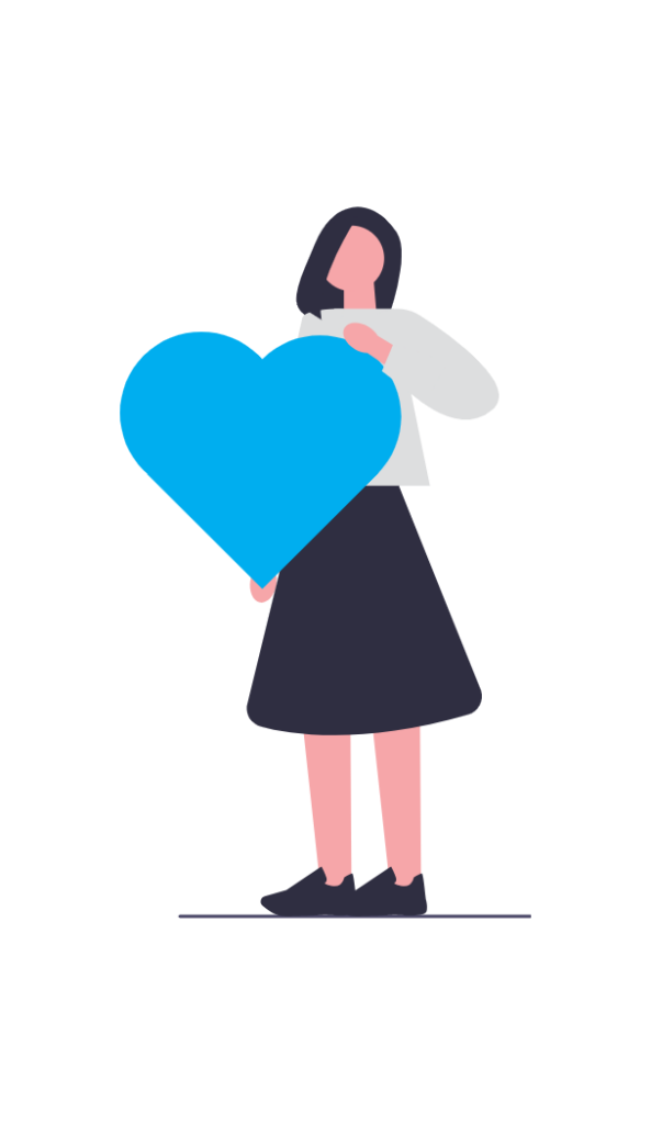 Illustration of person holding a big heart