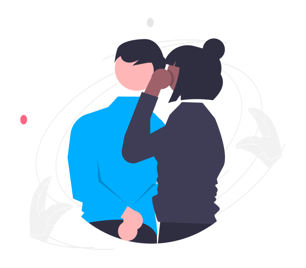 Illustration of two people whispering.